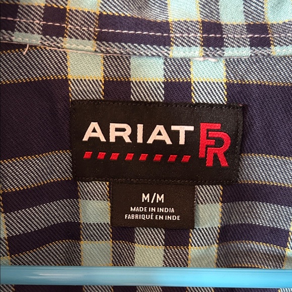 Ariat Teal and Navy Checkered Shirt - Picture 2 of 3